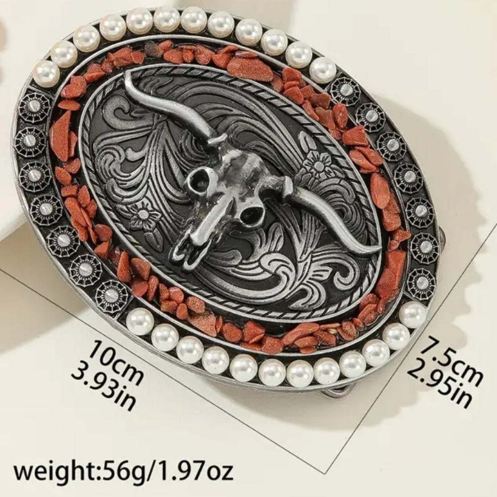 New bull belt longhorn steer belt buckle